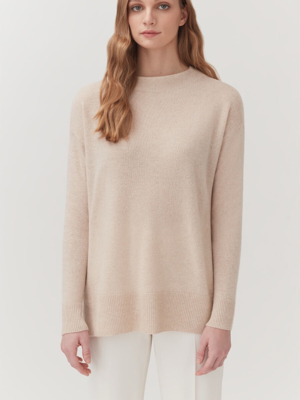 Cuyana Single-Origin Cashmere Funnel Neck Sweater